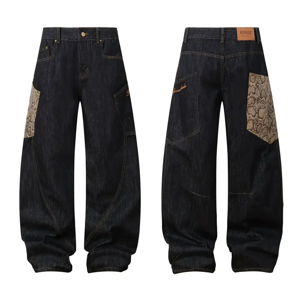 Men's Wide Leg Wash Jeans