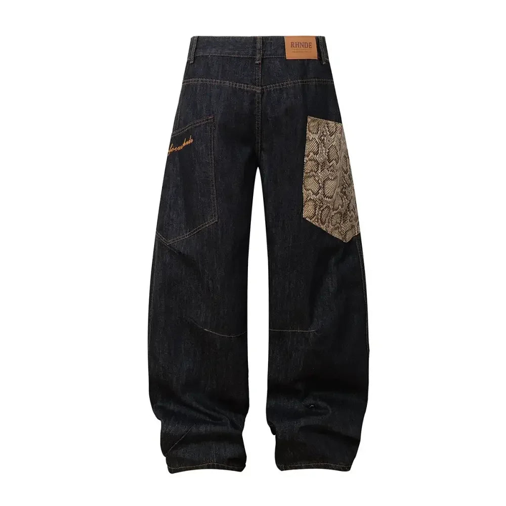 Men's Wide Leg Wash Jeans
