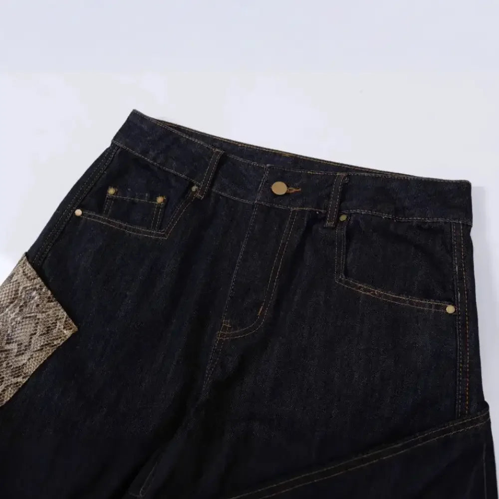 Men's Wide Leg Wash Jeans