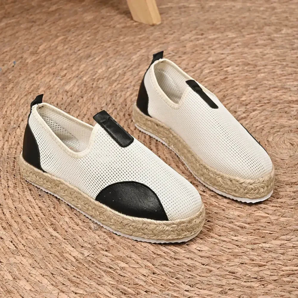Mesh Espadrille Platform Slip-Ons