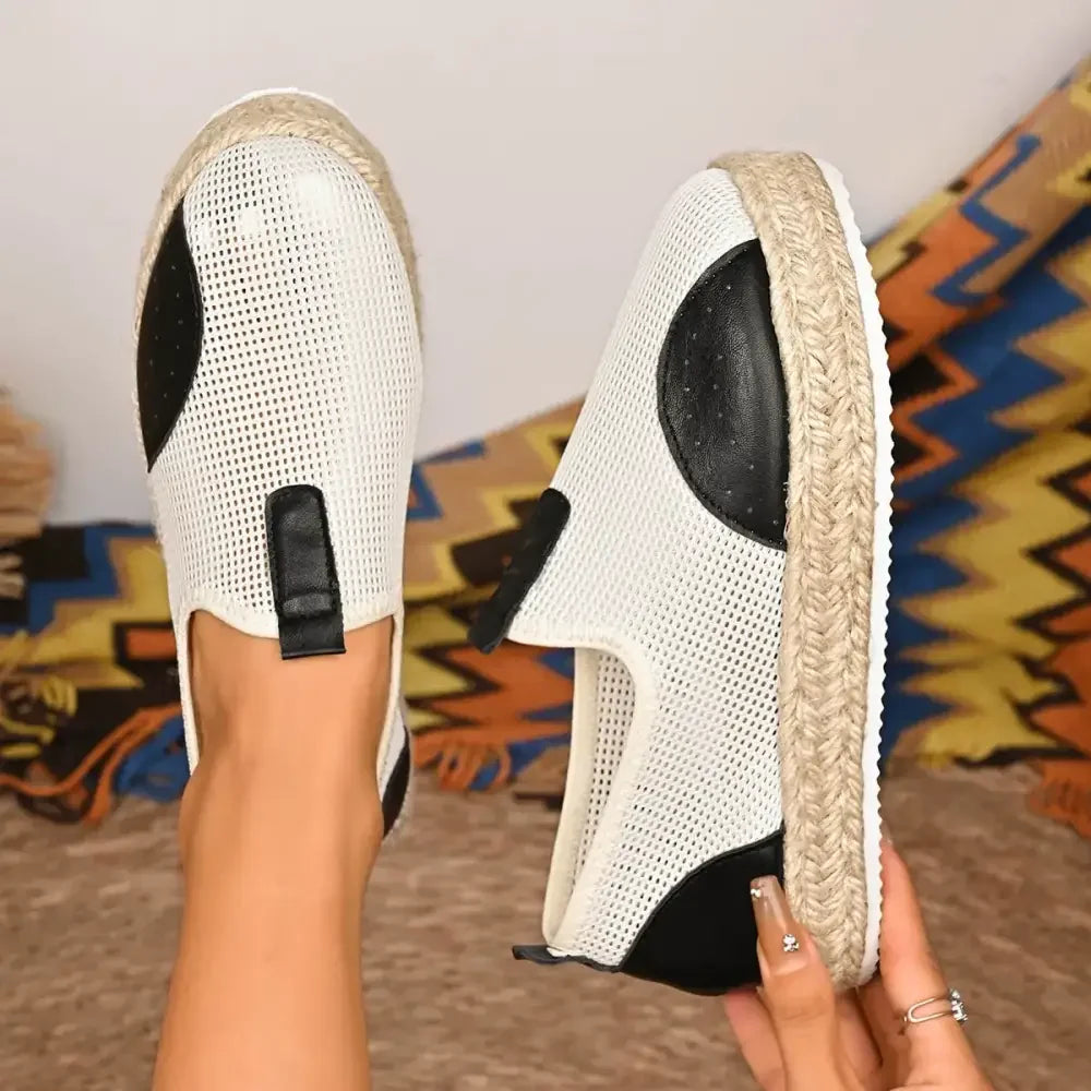 Mesh Espadrille Platform Slip-Ons