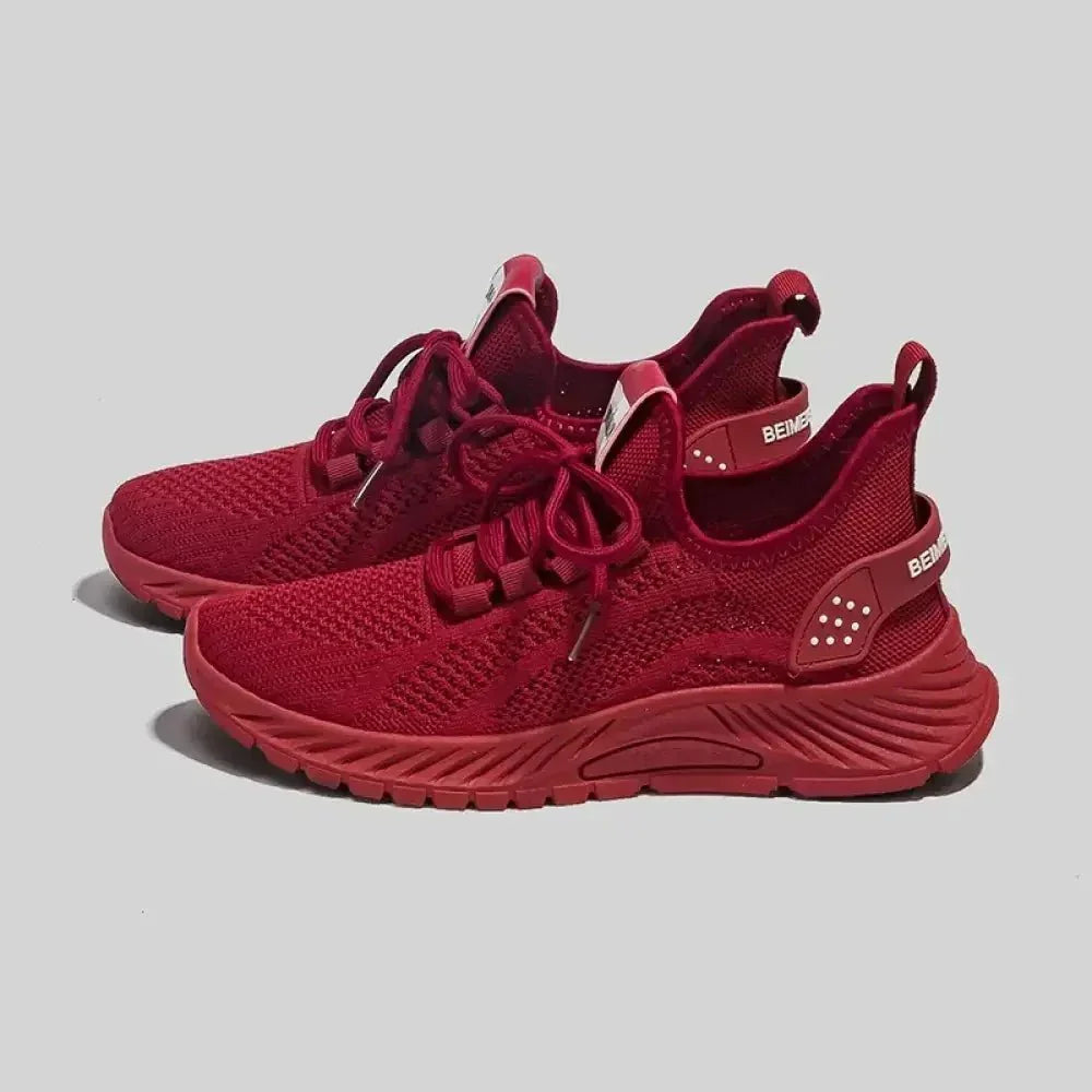 Mesh Lace - Up Platform Athletic Shoes - Update AvenueTrendsi100600563372509100600563372509Mesh Lace - Up Platform Athletic ShoesDeep Red