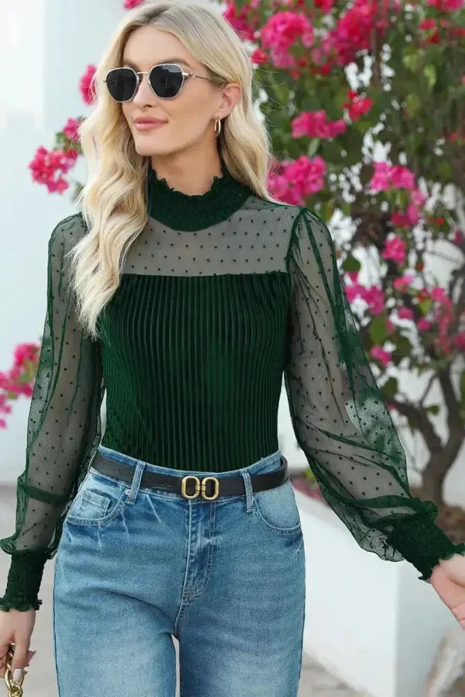Mesh Long Sleeve Velvet Bodysuit - Update AvenueTrendsi100101102027235100101102027235a8051660 - 581b - 422a - 8849 - 7231c24da9af - MaxDark Green