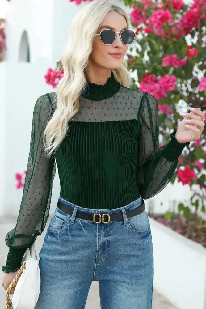 Mesh Long Sleeve Velvet Bodysuit - Update AvenueTrendsi100101102027235100101102027235f2f365bb - 0686 - 4e63 - 82bc - f9f008dc48ec - MaxDark Green