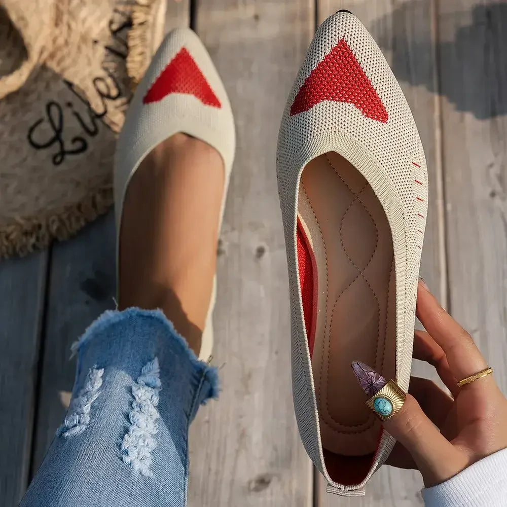 Mesh Point Toe Flat Slip-Ons