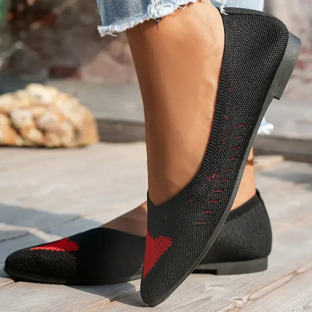 Mesh Point Toe Flat Slip-Ons