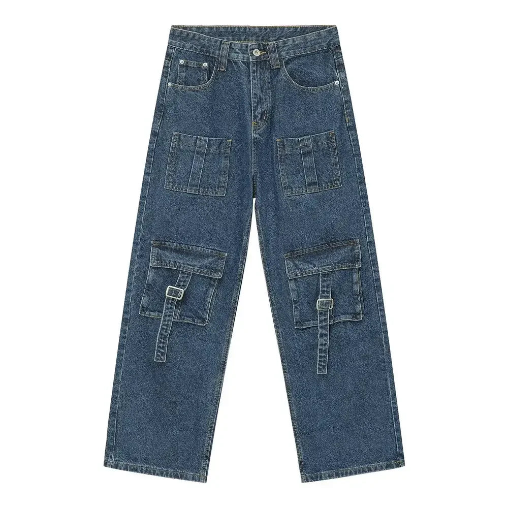 Mid Rise Men's Jeans with Cargo Pockets