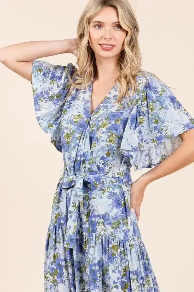 Mittoshop Floral Tie Waist Flutter Sleeve Tiered Dress - Update AvenueVacation StyleTrendsi1001002694413561001002694413564ce1307f - 4073 - 47a2 - 96f2 - 42182ae7a97a - MaxDusty Blue