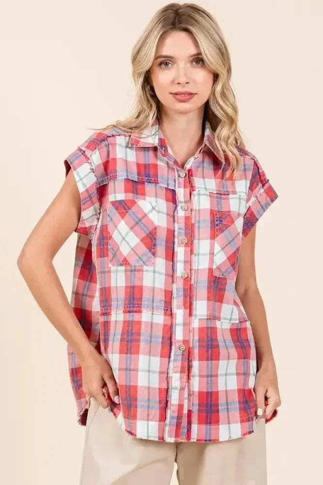 Mittoshop Mineral Wash Plaid Button Down Shirt - Update AvenueTrendsi1001000498817841001000498817849cad4e0e - facc - 4528 - ad4c - 8644ab186537 - MaxRed
