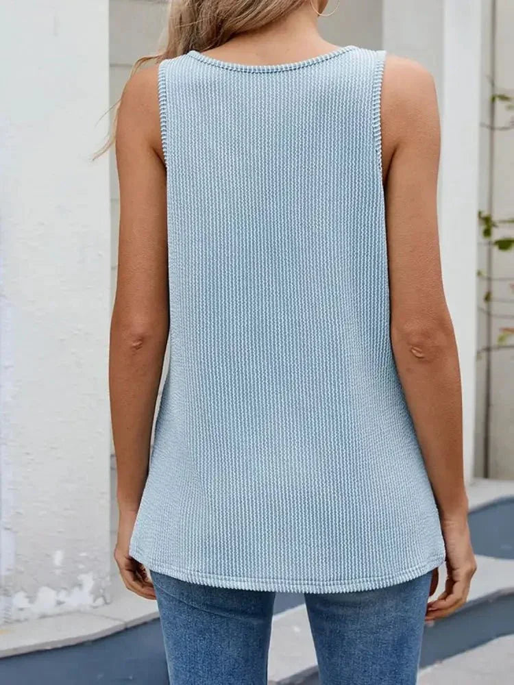 O - Ring Cutout Ribbed Knit Tank Top - Update AvenueTrendsi1001005821664411001005821664417e7c9ac5 - 6e85 - 4cbc - 98fb - e1fc178173e8 - Max - OriginLight Blue