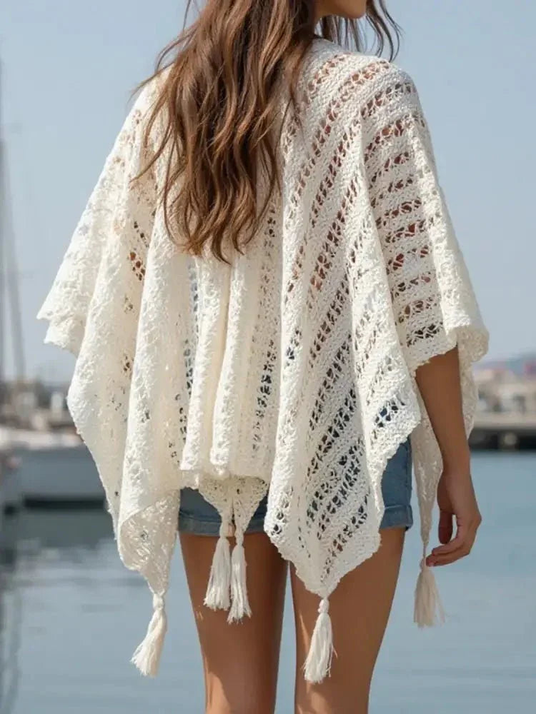 Openwork Tassel Open Front Knit Cover Up - Update AvenueBoho VibesTrendsi100100439302109100100439302109d093ecdb - f2e0 - 40bf - 935a - d32a4fb5c08e - Max - OriginCream