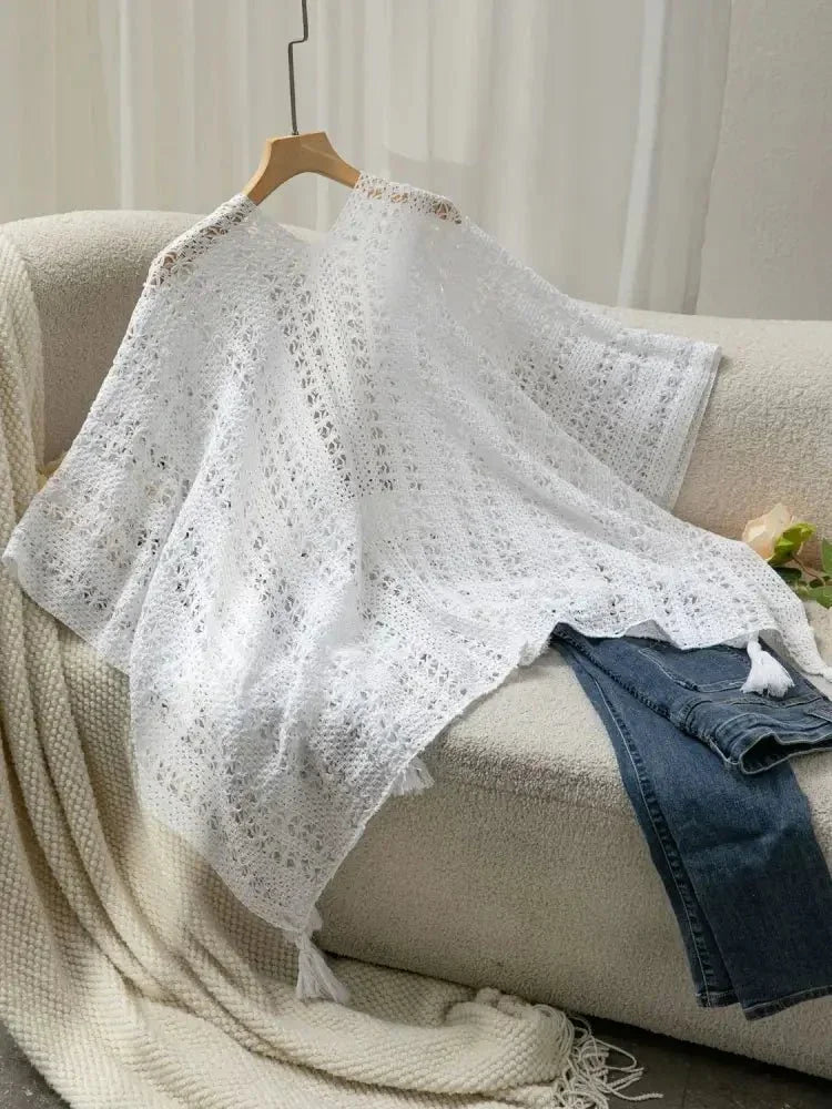 Openwork Tassel Open Front Knit Cover Up - Update AvenueBoho VibesTrendsi100100439308311100100439308311cbaf917d - d4d5 - 44eb - a536 - 2f128b1c539a - Max - OriginWhite