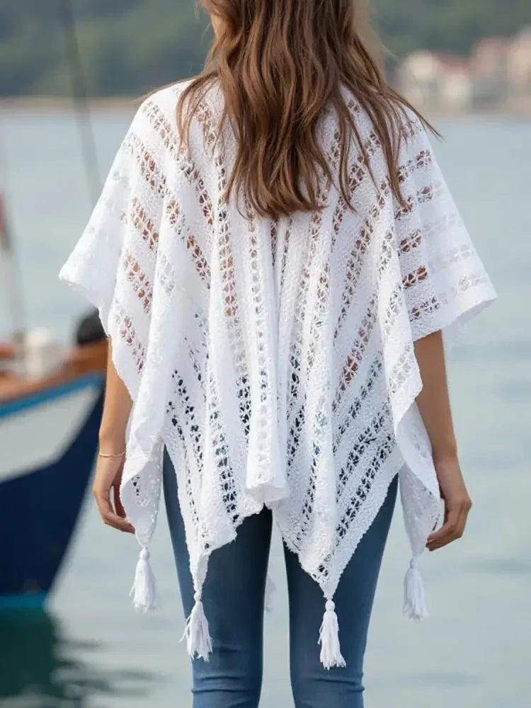 Openwork Tassel Open Front Knit Cover Up - Update AvenueBoho VibesTrendsi10010043930831110010043930831167ce4ce5 - 9eb9 - 40b0 - 88bd - 5f21747c6131 - Max - OriginWhite