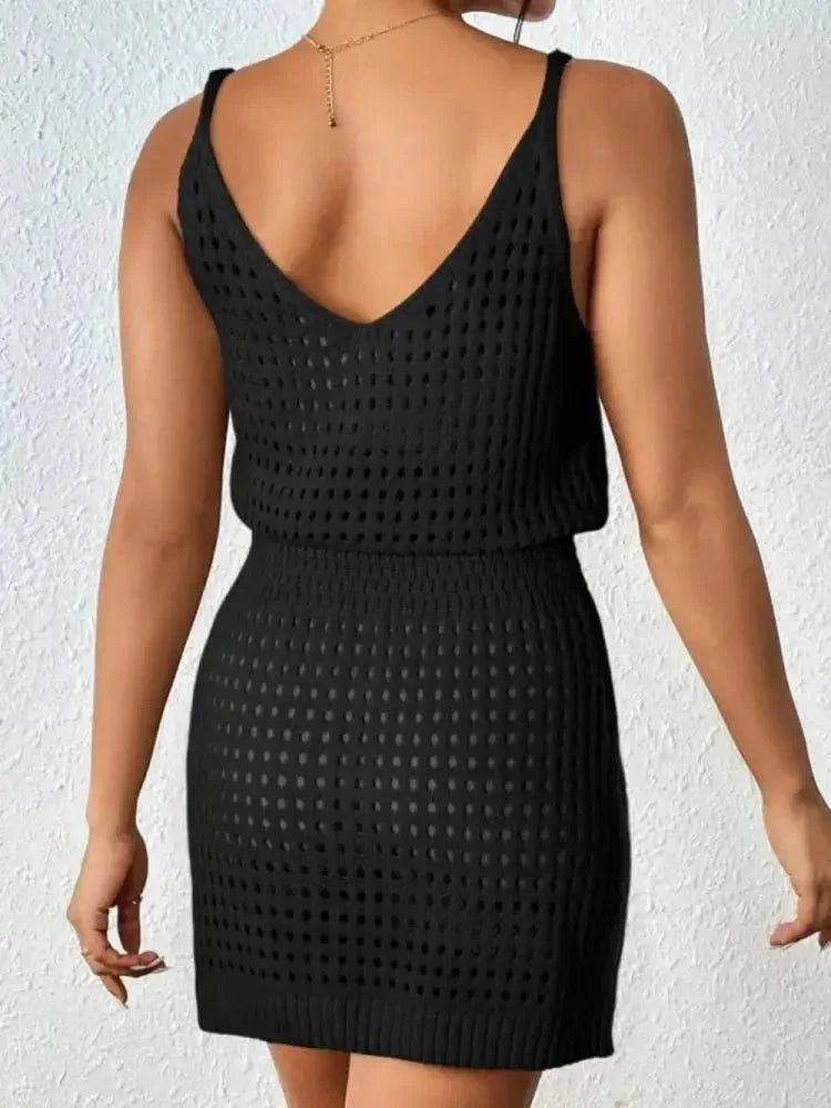 Openwork V - Neck Sleeveless Cover Up Dress - Update AvenueTrendsi1001005880790621001005880790627457151f - 1f74 - 4f40 - a984 - 8ccc7ec9fe32 - MaxBlack