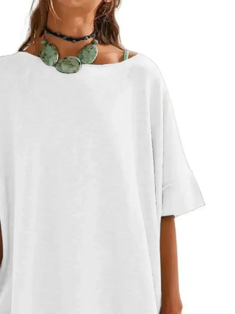 Oversized Round Neck Drop - Shoulder T-Shirt - Update AvenueT-ShirtsTrendsi1001004579210551001004579210551ac7135f - 7ceb - 47c1 - 904a - 5cc277c77633 - Max - OriginWhite