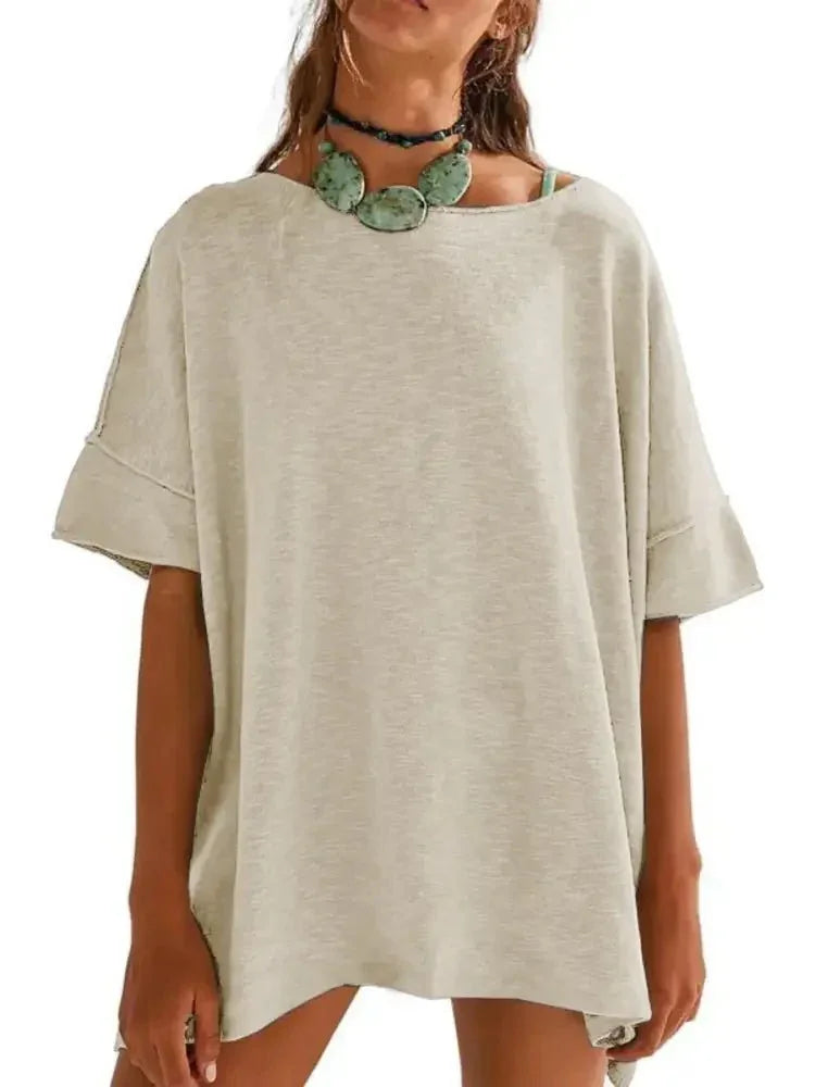 Oversized Round Neck Drop - Shoulder T-Shirt - Update AvenueT-ShirtsTrendsi100100457927426100100457927426733e5eef88524f30989492b39e925cf1 - Max - OriginKhaki