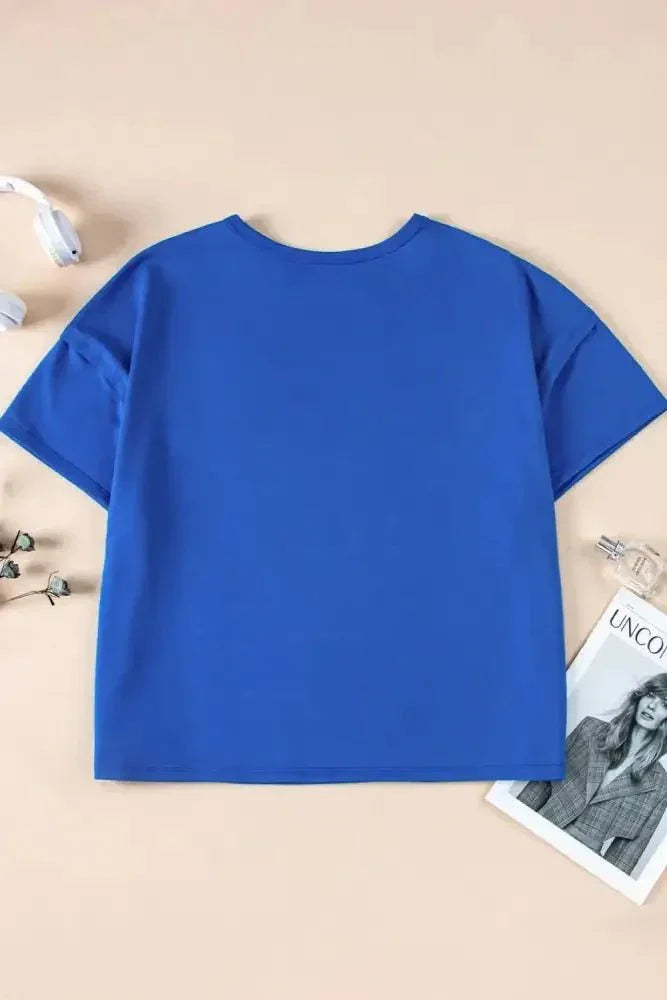 Patched Pocket Exposed Seam Oversize T-shirt - Update AvenueT-ShirtsTrendsi100100664243286100100664243286523baaa8 - 3027 - 4af6 - b7e1 - 309de50d6f31 - Max - OriginRoyal Blue