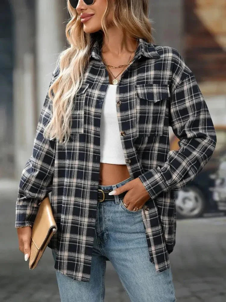 Plaid Button - Down Oversized Shirt - Update AvenueTrendsi100100361561396100100361561396b555b03b - bff1 - 44b0 - 8d8e - 40017de525d5 - Max - OriginNavy Blue