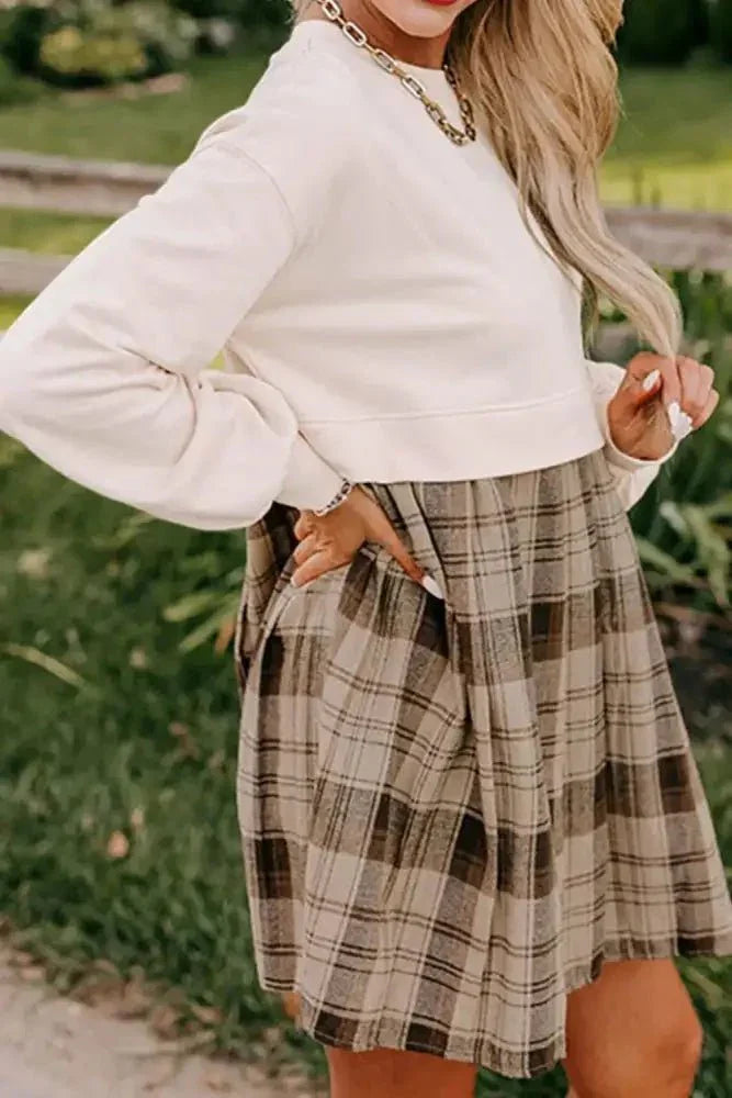 Plaid Round Neck Long Sleeve Mini Dress - Update AvenueTrendsi100100718841843100100718841843c2549116 - acf4 - 4888 - 8796 - deb3af031e99 - MaxBeige