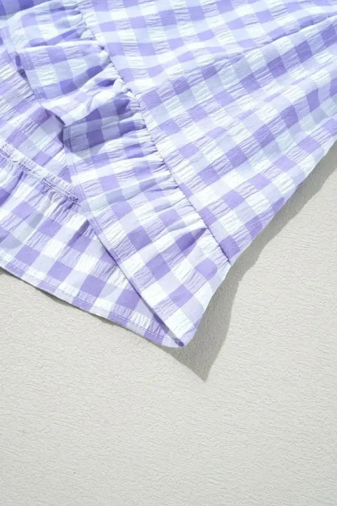 Plaid Tie Neck Short Sleeve Babydoll Mini Dress - Update AvenueTrendsi10010089299724410010089299724499b25015 - f6a4 - 453e - b546 - 661ff8310fbf - MaxLavender