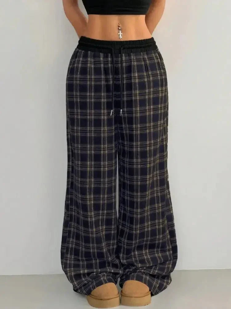Plaid Wide Leg Pants with Drawstring Waist - Update AvenueTrendsi1001002508857651001002508857657bd14230 - f8a7 - 449e - b30b - 0b770e4e5b4e - Max - OriginMocha