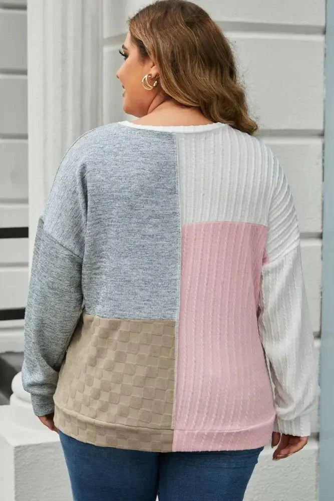 Plus Size Long Sleeve Color Block Top - Update AvenueTrendsi100101958231347100101958231347350fd01c366a4028875b9ae9e503d0dd - MaxWhite