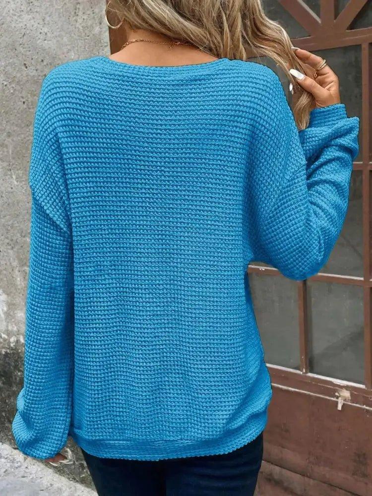 Plus Size Relaxed Fit Waffle Knit Round Neck T-Shirt - Update AvenueT-ShirtsTrendsi100100293788128100100293788128a1beb8dd390945418748caadf2c927b6 - Max - OriginRoyal Blue