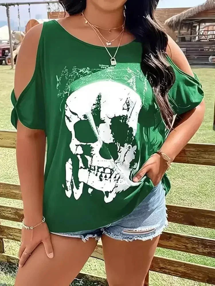 Plus Size Skeleton Graphic Round Neck Cold Shoulder T-Shirt - Update AvenueHalloweenTrendsi100100914770781100100914770781a6e75bab - 38b8 - 4ce6 - af4a - 5c7af31d9a53 - MaxGreen