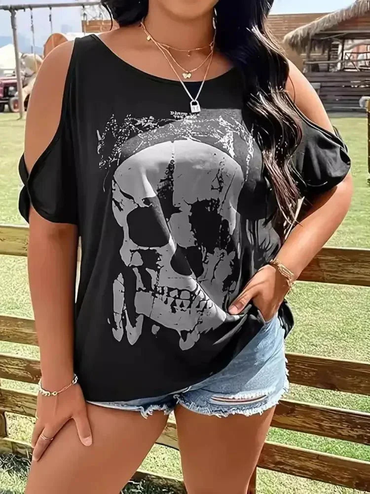 Plus Size Skeleton Graphic Round Neck Cold Shoulder T-Shirt - Update AvenueHalloweenTrendsi100100914775222100100914775222e227a4d7 - 4e4f - 4a1b - 9651 - ae51f658ce37 - MaxBlack