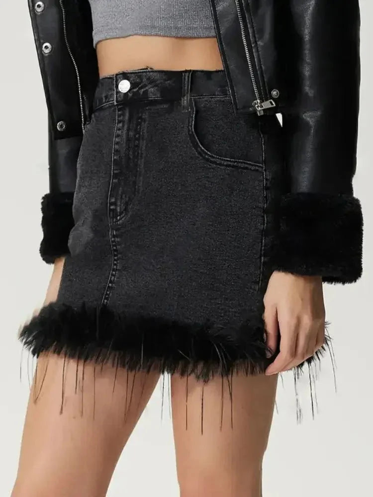 Plush Hem Mini Denim Skirt - Update AvenueDenim Dresses & SkirtsTrendsi1001000852217911001000852217914148d7e9 - cf2f - 4d04 - 872e - 92b455d93178 - MaxBlack