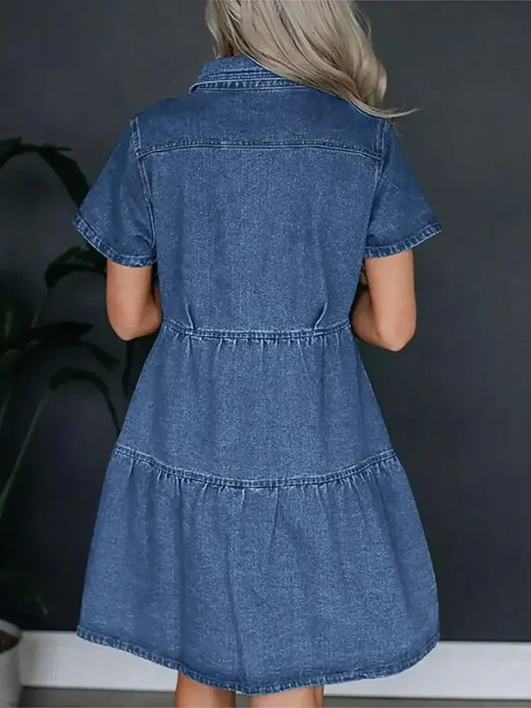 Pocketed Button Up Collared Neck Short Sleeve Denim Dress - Update AvenueDenim Dresses & SkirtsTrendsi1001004850516221001004850516229c56afb9 - 218a - 42cd - 8bcb - f637f5ddc9ee - MaxDusty Blue