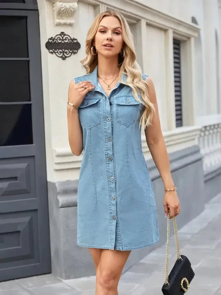 Pocketed Button Up Sleeveless Denim Dress - Update AvenueDenim Dresses & SkirtsTrendsi1001007567244491001007567244496c98c4ec - f17e - 4887 - 9296 - c316d3c434f9 - MaxLight