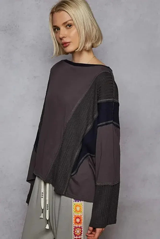 POL Contrast Round Neck Long Sleeve T-Shirt - Update AvenueT-ShirtsTrendsi100100407941149100100407941149ac53d43c - 31c4 - 4db6 - bf72 - 1f187e60a300 - Max - OriginDark Gray