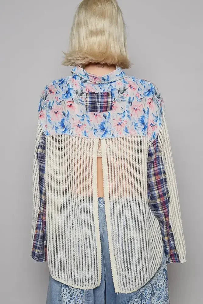 POL Floral Slit Back Plaid Patchwork Shirt - Update AvenueTrendsi10010029440165810010029440165838b8588b - daa9 - 4d74 - a46a - 47080ea42e50 - Max - OriginBlue