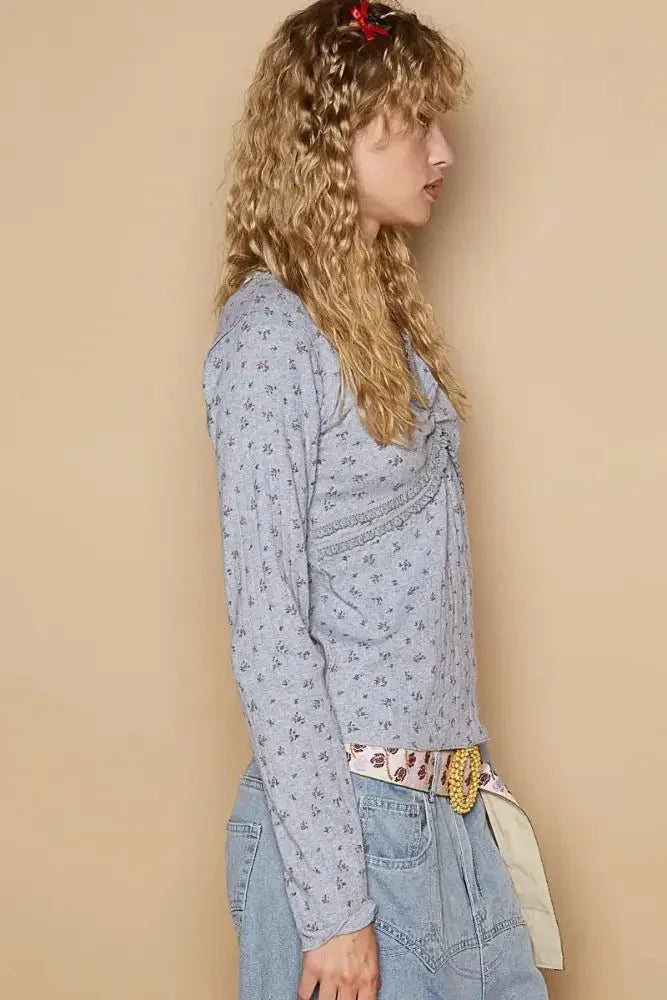 POL Floral V - Neck Long Sleeve T-Shirt - Update AvenueT-ShirtsTrendsi1001001163211581001001163211583deb972a - 7109 - 4acc - 93e1 - 7d47a60afebb - Max - OriginGray
