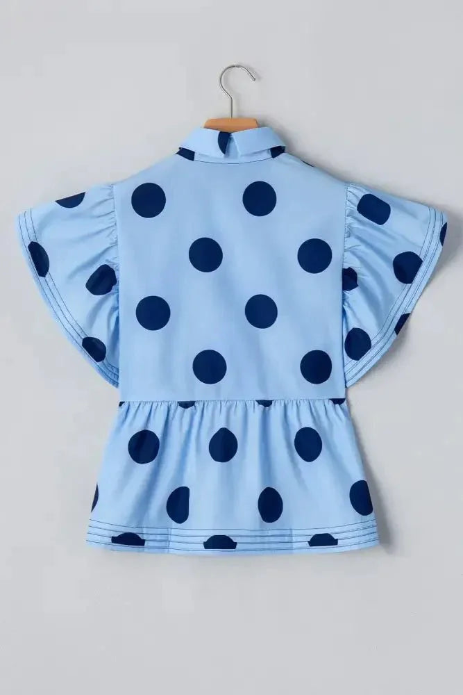 Polka Dot Print Ruffled Short Sleeve Buttoned Collared Blouse - Update AvenueVacation StyleTrendsi100100383297323100100383297323806fc890 - b080 - 4de9 - bdff - 565d7ac8a6cc - MaxLight Blue