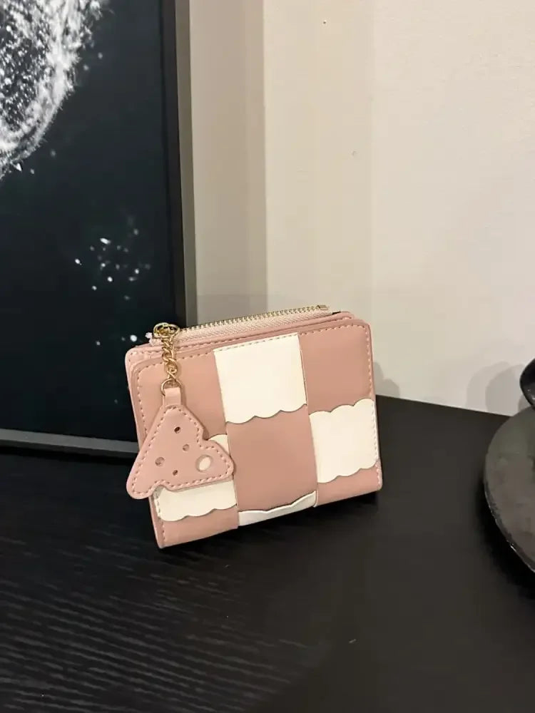 PU Leather Color Block Wallet