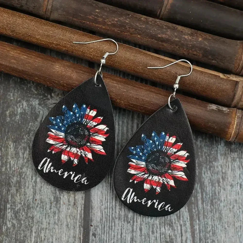 PU Leather Sunflower Teardrop Shape Earrings - Update AvenueHonor the Stars and StripesTrendsi100500818061553100500818061553f9140213 - a457 - 497a - a030 - ca2b310b865a - MaxBlack