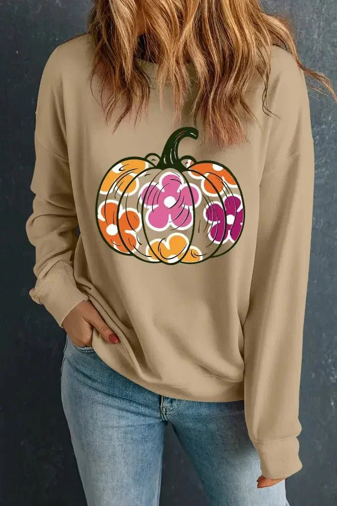 Pumpkin & Flower Graphic Long Sleeve Sweatshirt - Update AvenueHalloweenTrendsi100100863391540100100863391540dee17336 - cc8c - 4ea1 - af91 - 79be4e16192e - MaxKhaki