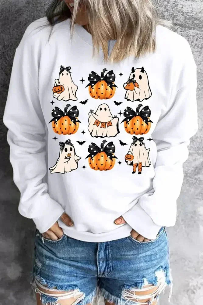 Pumpkin & Ghost Round Neck Long Sleeve Sweatshirt - Update AvenueHalloweenTrendsi10010025630166310010025630166391b76f14 - 4390 - 4560 - 986b - 99cf02862851 - MaxWhite