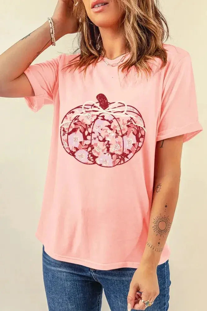 Pumpkin Graphic Round Neck Long Sleeve T-Shirt - Update AvenueHalloweenTrendsi1001009241310831001009241310835a1480b0 - f32d - 4d15 - 968a - f9c3101c26b0 - MaxBlush Pink
