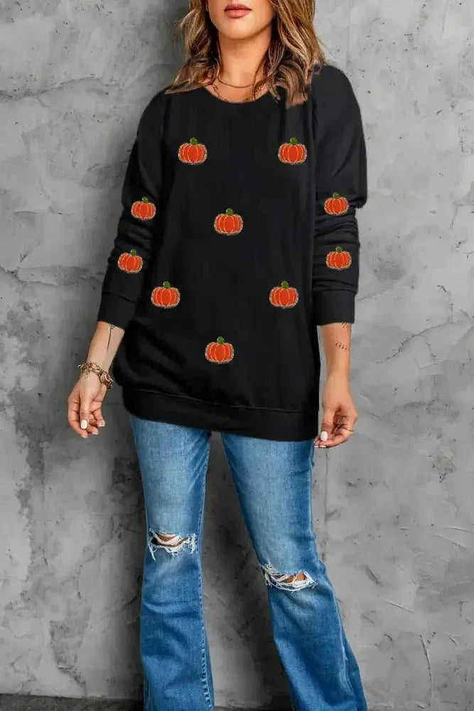 Pumpkin Round Neck Long Sleeve Sweatshirt - Update AvenueHalloweenTrendsi100100114131405100100114131405253a4800 - 0563 - 4888 - 8505 - 3a6b43ca1ebb - MaxBlack