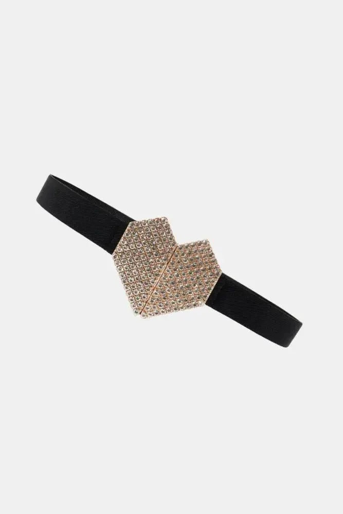 Rhinestone Heart Buckle Elastic Belt - Update AvenueTrendsi101300258873942101300258873942Rhinestone Heart Buckle Elastic BeltBlack