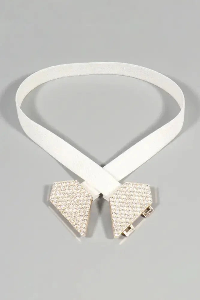 Rhinestone Heart Buckle Elastic Belt - Update AvenueTrendsi101300258879545101300258879545Rhinestone Heart Buckle Elastic BeltWhite