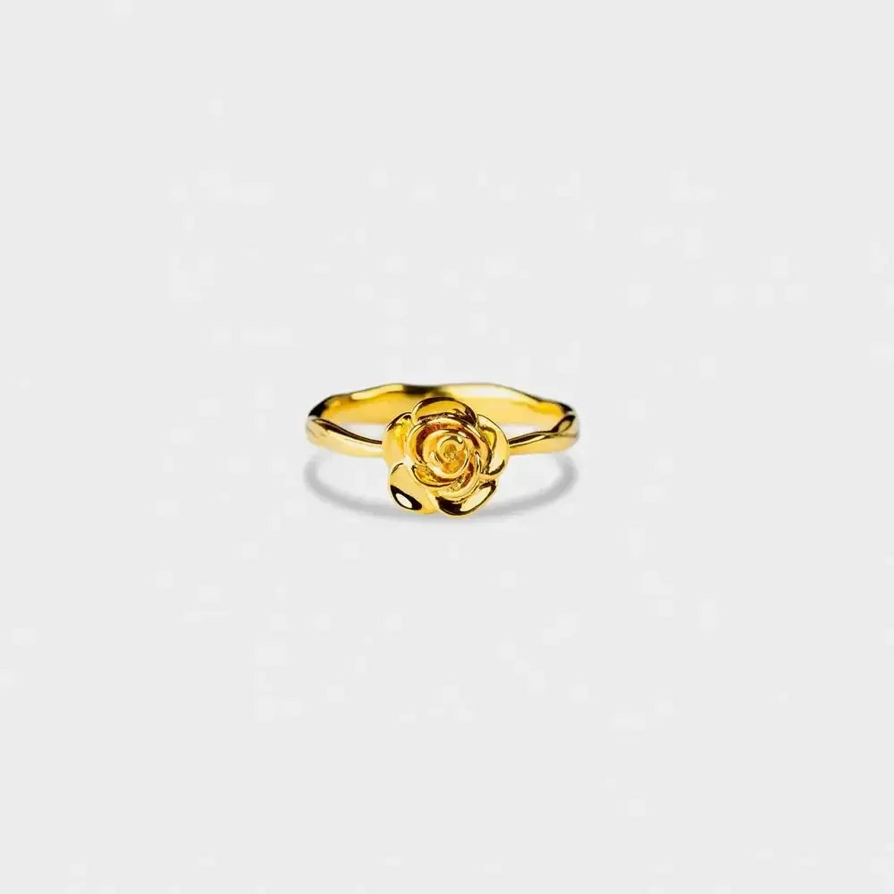 Rose Shape 18K Gold-Plated Ring