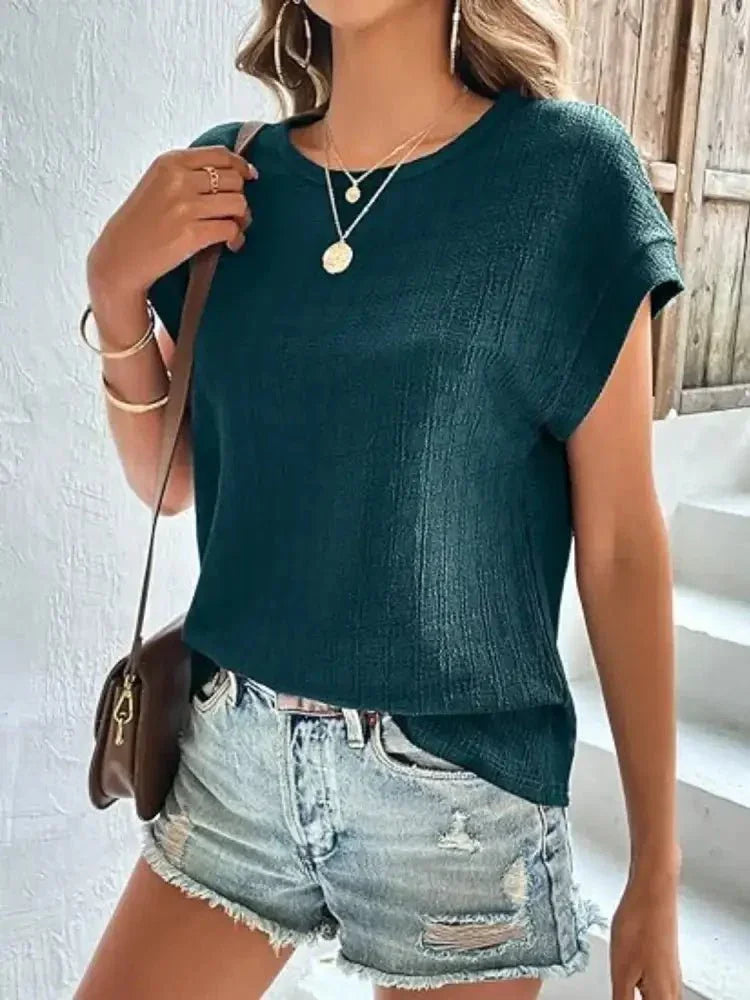 Round Neck Cap Sleeve T-Shirt - Update AvenueT-ShirtsTrendsi1001006698969491001006698969499695d7d8 - 0590 - 4cb7 - bc6e - a9ccfa1d2348 - Max - OriginDeep Teal