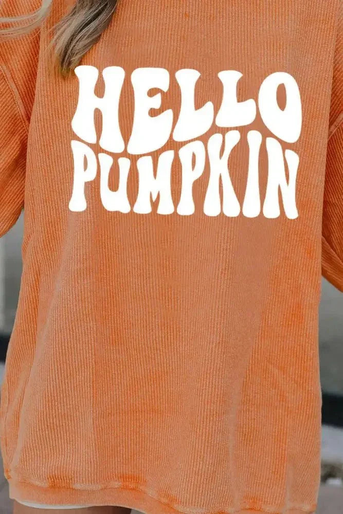 Round Neck Dropped Shoulder HELLO PUMPKIN Graphic Sweatshirt - Update AvenueHalloweenTrendsi1001013113030281001013113030282404b9b54bb6470ea9cf7f576bfe133b - MaxCaramel