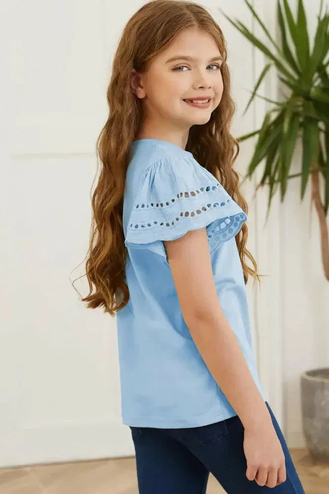 Round Neck Flutter Sleeve T-Shirt - Update AvenueKidsTrendsi1009007984569171009007984569174f93cca6b73f4c1faa065bb526b0ff70 - MaxMisty Blue