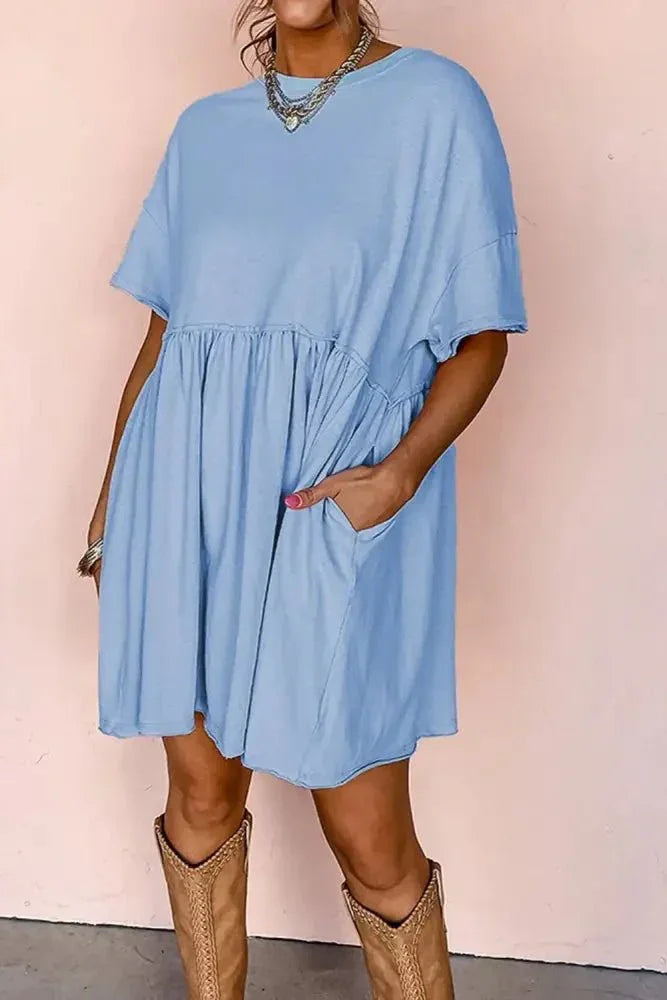 Round Neck Half Sleeve Mini Tee Dress - Update AvenueEffortless Elegance: DressesTrendsi10010071515173910010071515173996f42e4f - 44c6 - 4388 - 9ff1 - a1ac23d5d408 - Max - OriginLight Blue