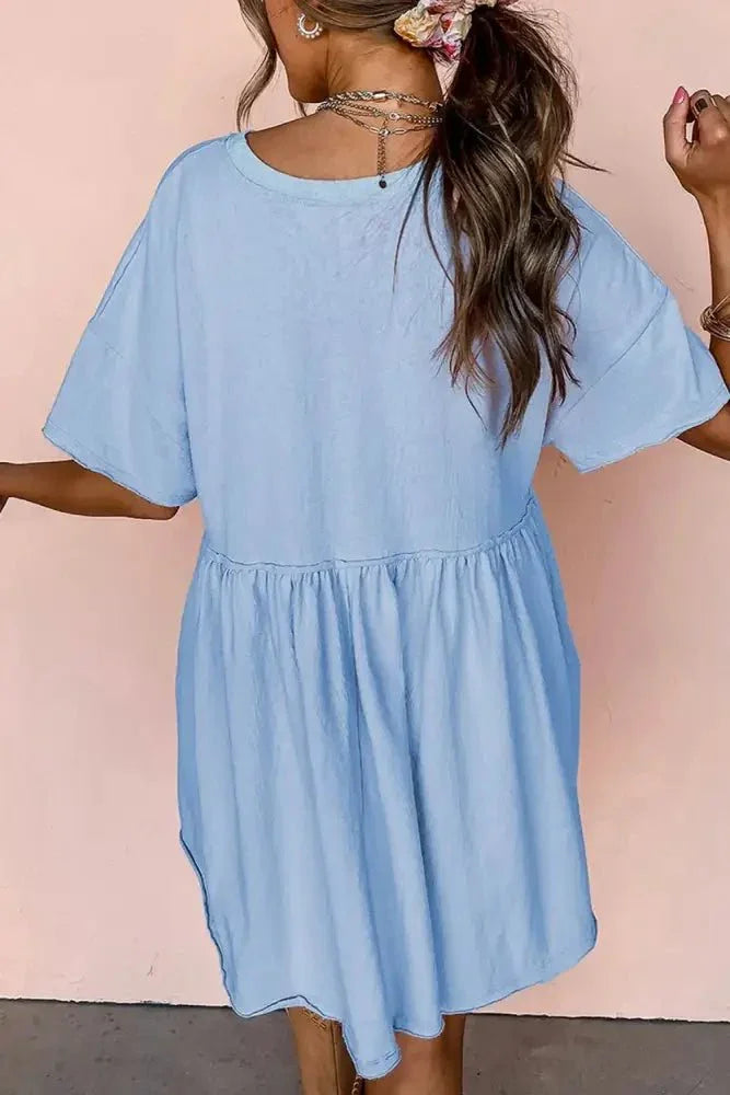 Round Neck Half Sleeve Mini Tee Dress - Update AvenueEffortless Elegance: DressesTrendsi100100715151739100100715151739f4492ff9 - 3fa5 - 4a23 - 8243 - e6cf7613780e - Max - OriginLight Blue